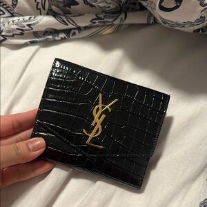 YSL Black Croc-Embossed Wallet